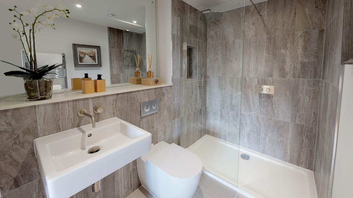 Bathroom at the Brandon Yard show apartment, ©Acorn Property Group.