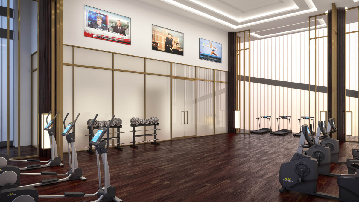 Residents’ gym at Harbour Central, computer generated image intended for illustrative purposes only, ©Galliard Homes.