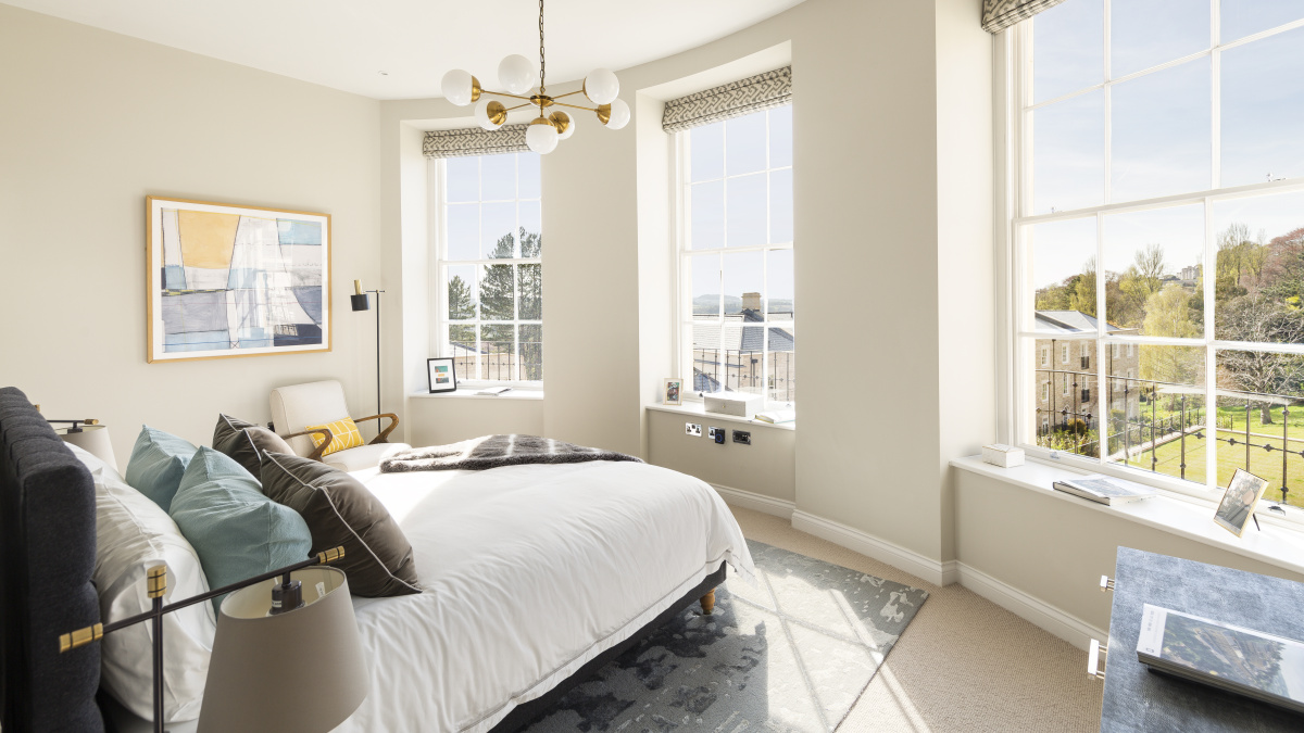 Bedroom in apartment F3 at Hope House, ©Acorn Property Group.