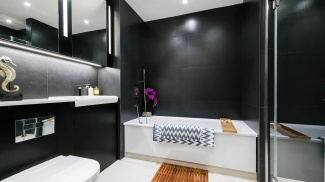 Bathroom at St Luke’s Square, computer generated image intended for illustrative purposes only, ©Galliard Homes.