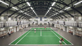 Barrelmans Point tennis courts, computer generated image intended for illustrative use only, ©Wavensmere