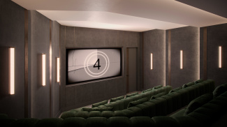 Private screening room at The Stage, computer generated image intended for illustrative purposes only, ©Galliard Homes.