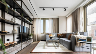 Living area at The Stage ©Galliard Homes