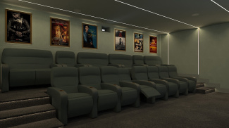 The Stage cinema room, computer generated image intended for illustrative purposes only, ©Galliard Homes.