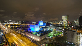 London’s South Bank by night, ©Galliard Homes.