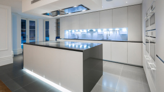 Kitchen at 42 Belsize Park, ©Galliard Homes.