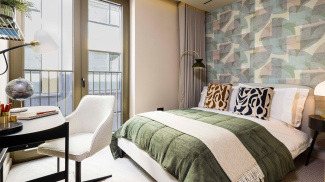 Bedroom at a TCRW SOHO apartment ©Galliard Homes.