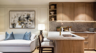 Kitchen and living area at a TCRW SOHO penthouse ©Galliard Homes.