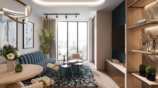 Living area at TCRW SOHO; image intended for illustrative purposes only, ©Galliard Homes.