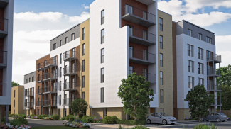 Victoria Way exterior, computer generated image intended for illustrative purposes only, ©Galliard Homes.