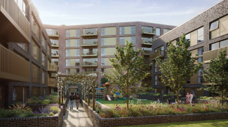 Park Avenue Place exterior, computer generated image intended for illustrative use only, ©Galliard Homes.