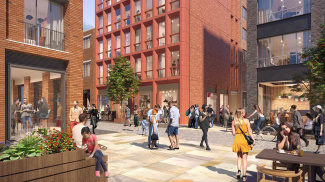 St Paul's Quarter exterior view, computer-generated image intended for illustrative purposes only, ©Galliard Homes