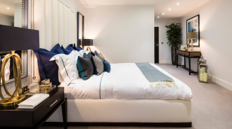 Bedroom in a Galliard Homes’ show apartment, ©Galliard Homes.