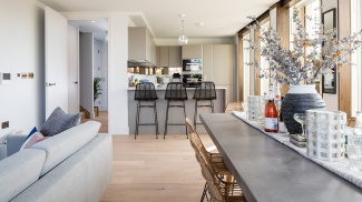 Kitchen area in the Trilogy penthouse showflat, plot 32, ©Acorn Property Group.