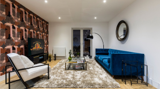 Living area in a Church Road show apartment, ©Galliard Homes.