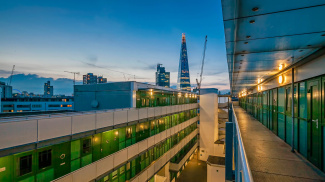 Sycamore Court exterior at night, ©Galliard Homes.
