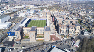 Aerial view of Wimbledon Grounds and surrounding area, ©Galliard Homes. 