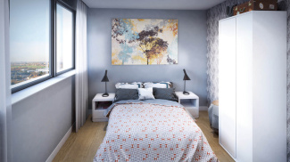 Bedroom at Trident House, computer generated image intended for illustrative purposes only, ©Galliard Homes.