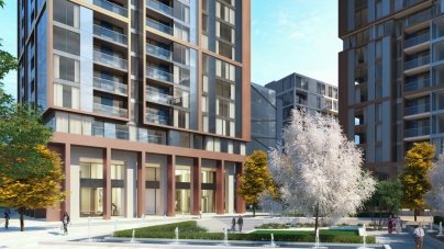 Harbour Central Development Harbour Central, Maine Tower, West India Docks, Canary Wharf, Galliard Homes
