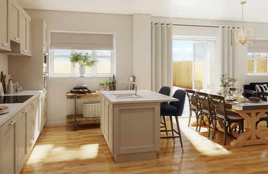 CGI interior (kitchen) at Barrelmans Point