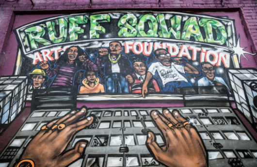 RUFF SQWAD mural on the Shoreditch Art Wall