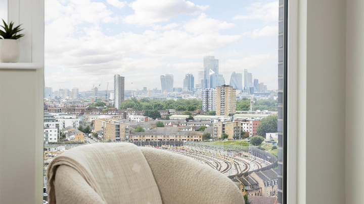 Bedroom view of The City at Neptune Wharf ©Galliard Homes.