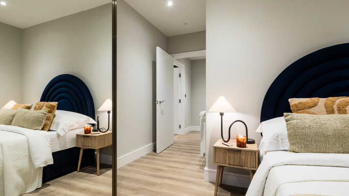 Bedroom at Neptune Wharf ©Galliard Homes.
