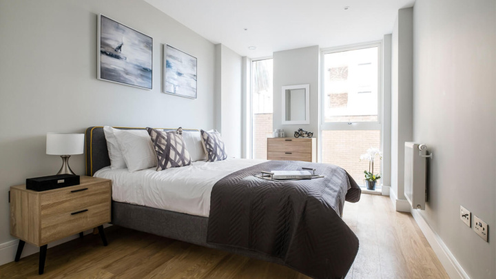 Bedroom at a Wimbledon Grounds apartment, ©Galliard Homes