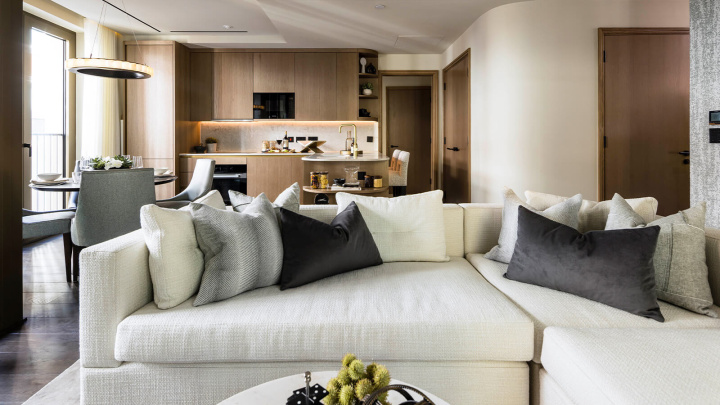 Living area at a TCRW SOHO apartment ©Galliard Homes.
