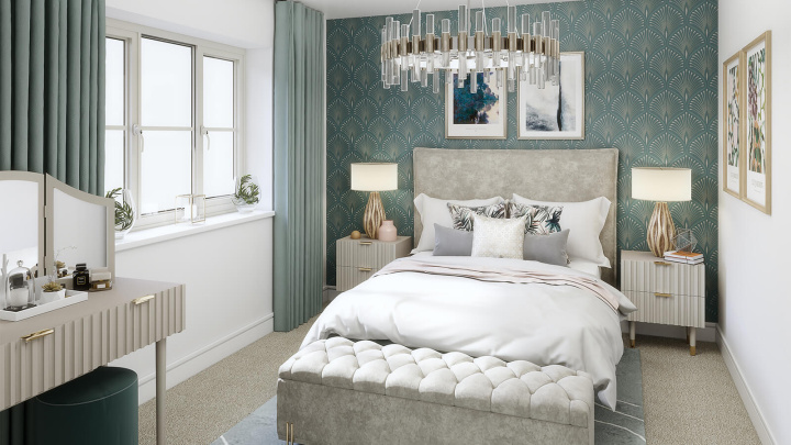 Double Bedroom at a Three Bedroom Barrelmans Point house, computer generated image intended for illustrative use only, ©Wavensmere