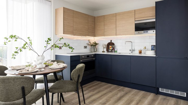 Kitchen area at Neptune Wharf ©Galliard Homes.