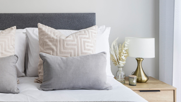Bedroom at Neptune Wharf ©Galliard Homes.

