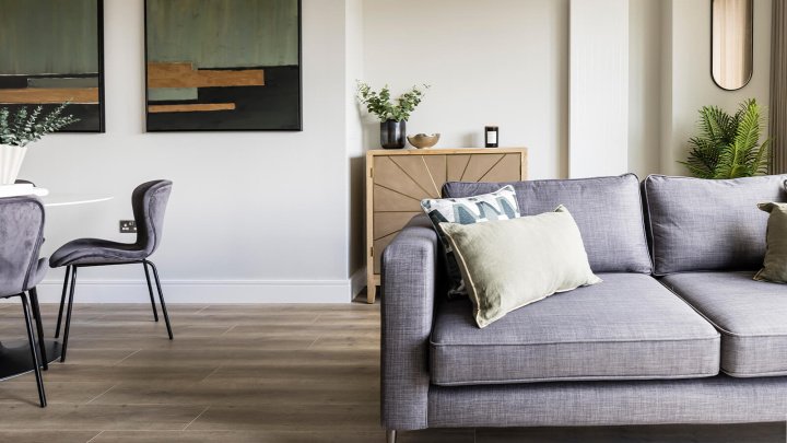 Living area at Neptune Wharf ©Galliard Homes.
