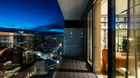 Living room terrace at Apartment 1911 The Stage, ©Galliard Homes.
