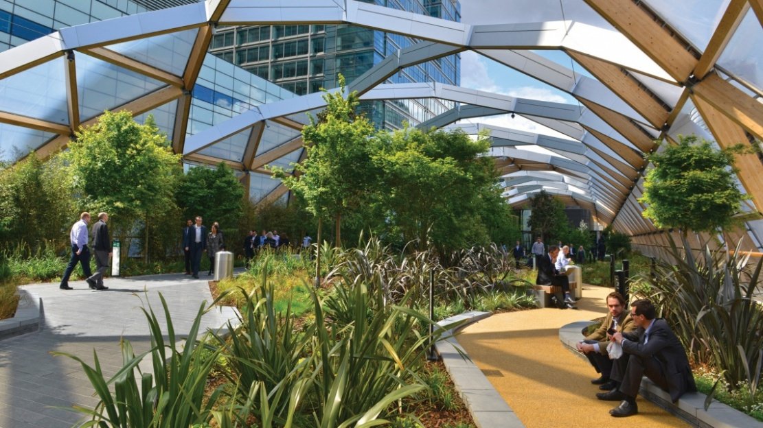 Crossrail Place Roof Garden, Canary Wharf Canary Wharf, Galliard Homes, Developments, Area Guide, London, Lifestyle, London Docklands