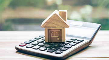 A model house on a calculator