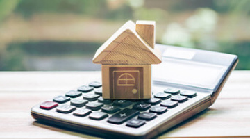 A model house on a calculator