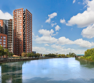 Orchard Wharf exterior, ©Galliard Homes.