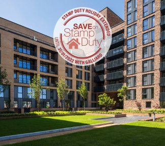 Wimbledon Grounds communal gardens, ©Galliard Homes. Wimbledon Grounds communal gardens, ©Galliard Homes.