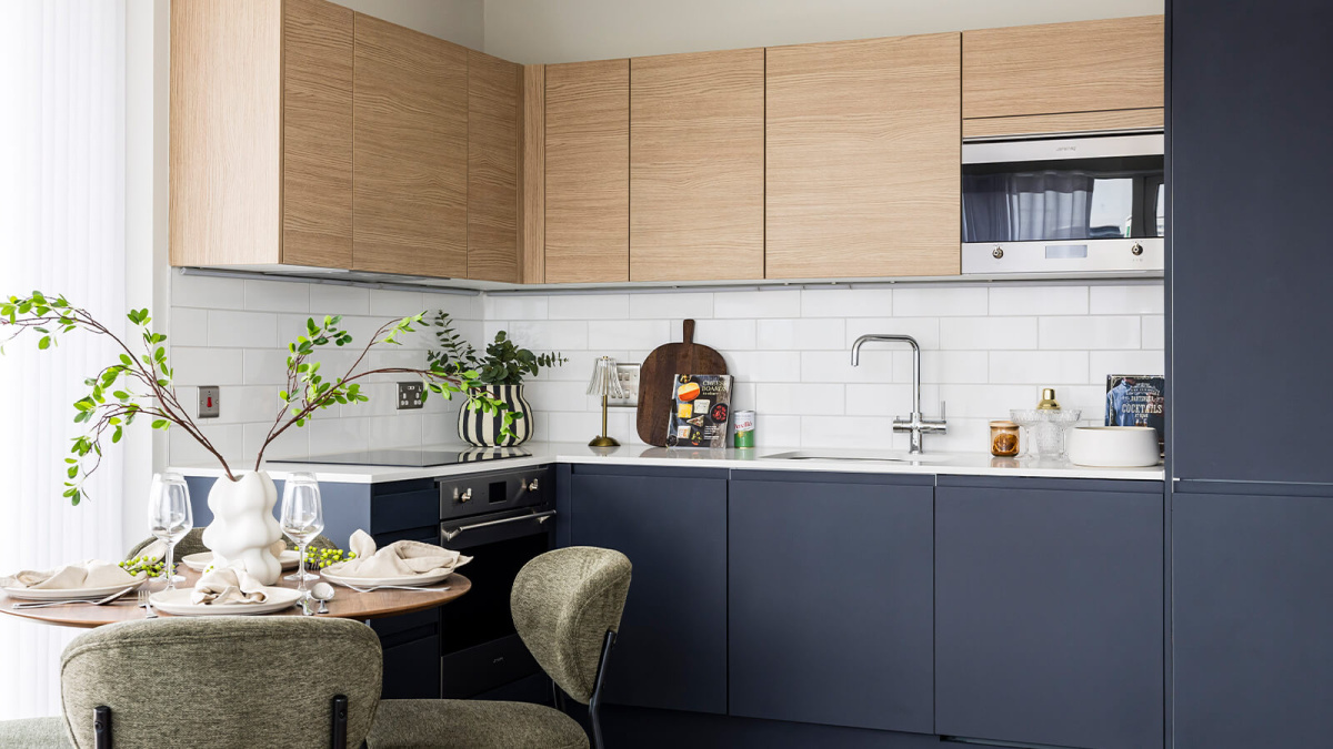 Kitchen area at Neptune Wharf ©Galliard Homes.