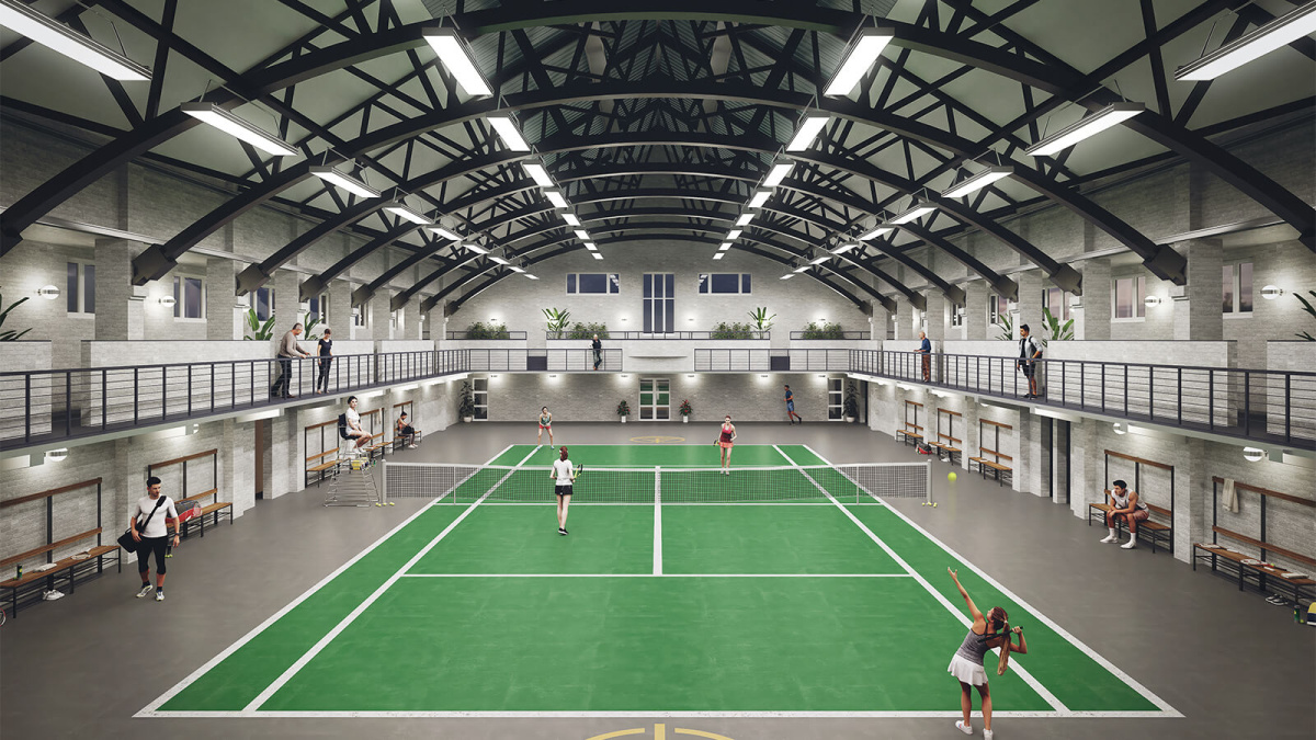 Barrelmans Point tennis courts, computer generated image intended for illustrative use only, ©Wavensmere Barrelmans Point tennis courts, computer generated image intended for illustrative use only, ©Wavensmere