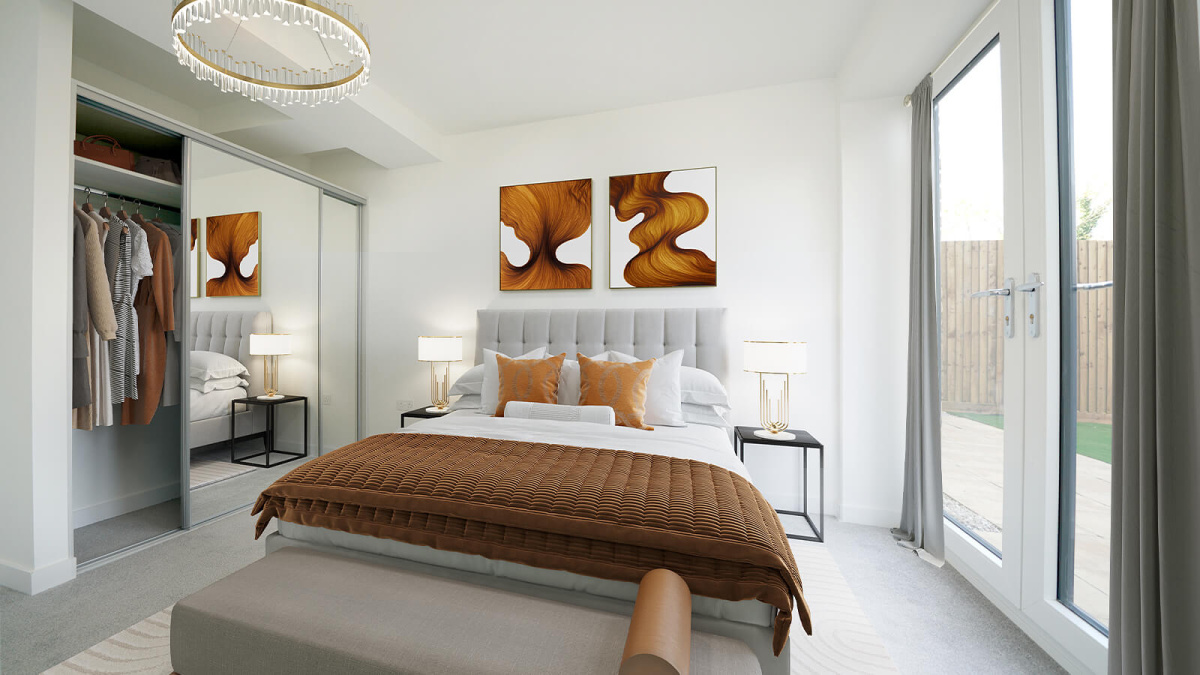 Bedroom, computer generated image intended for illustrative use only, ©Wavensmere