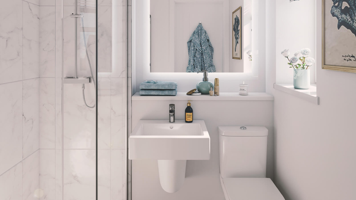 Ensuite at a Barrelmans Point house, computer generated image intended for illustrative use only, ©Wavensmere