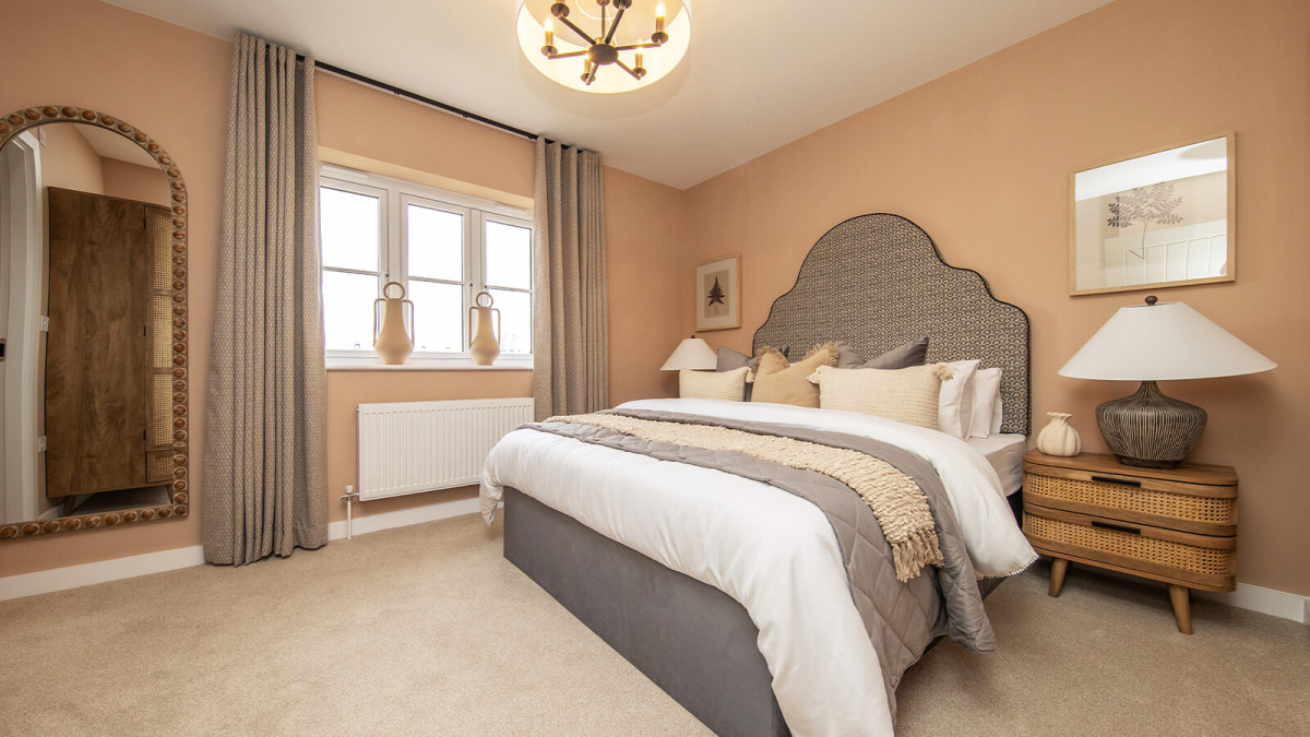 Primary bedroom at Plot 37 Barrelmans Point ©Wavensmere