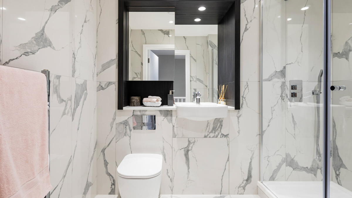 Shower room at Neptune Wharf ©Galliard Homes.