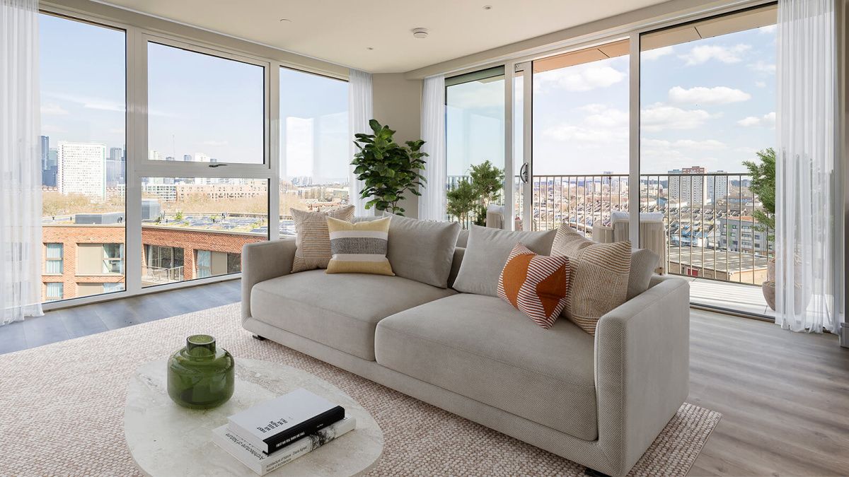 Living area at Neptune Wharf ©Galliard Homes.