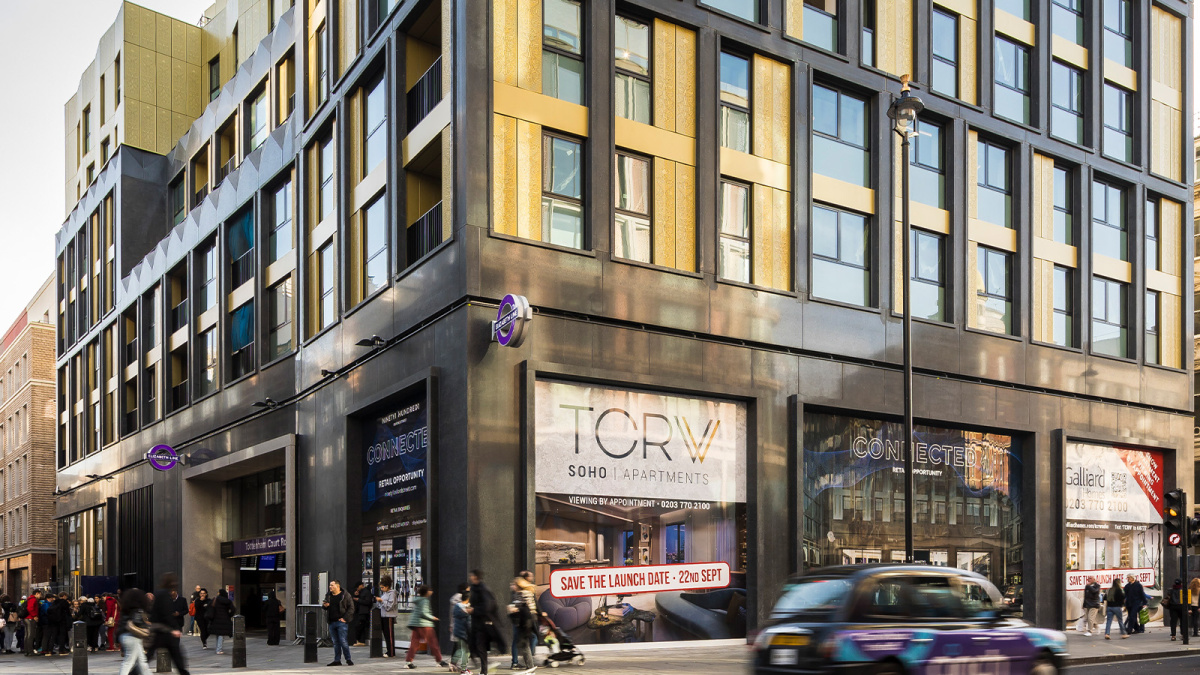 Exterior at TCRW SOHO ©Galliard Homes.