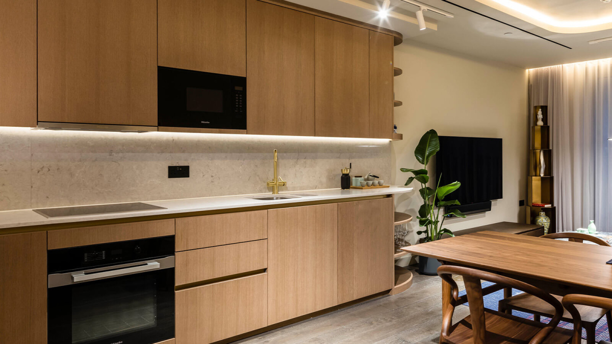 Kirtchen area at a TCRW SOHO apartment ©Galliard Homes.