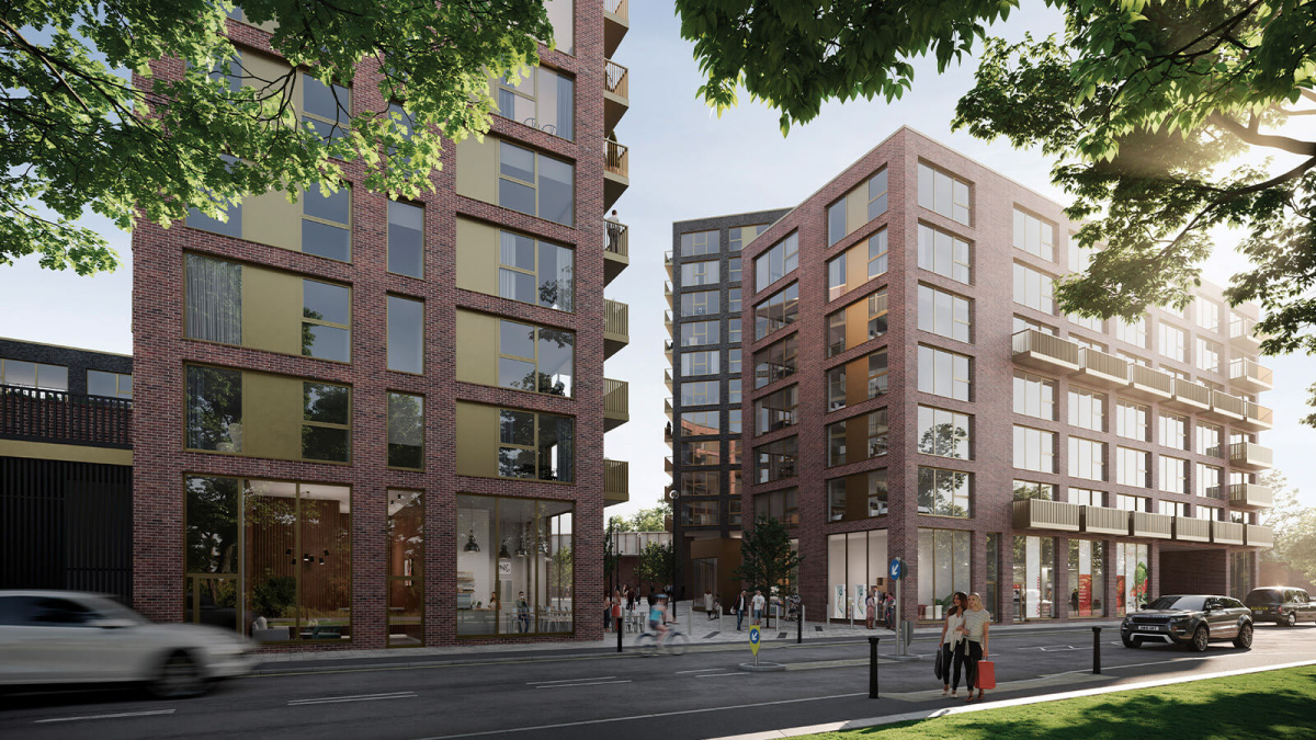Park Avenue Place exterior, computer generated image intended for illustrative use only, ©Galliard Homes.