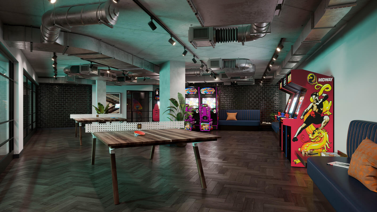 The Stage games room, computer generated image intended for illustrative purposes only, ©Galliard Homes.